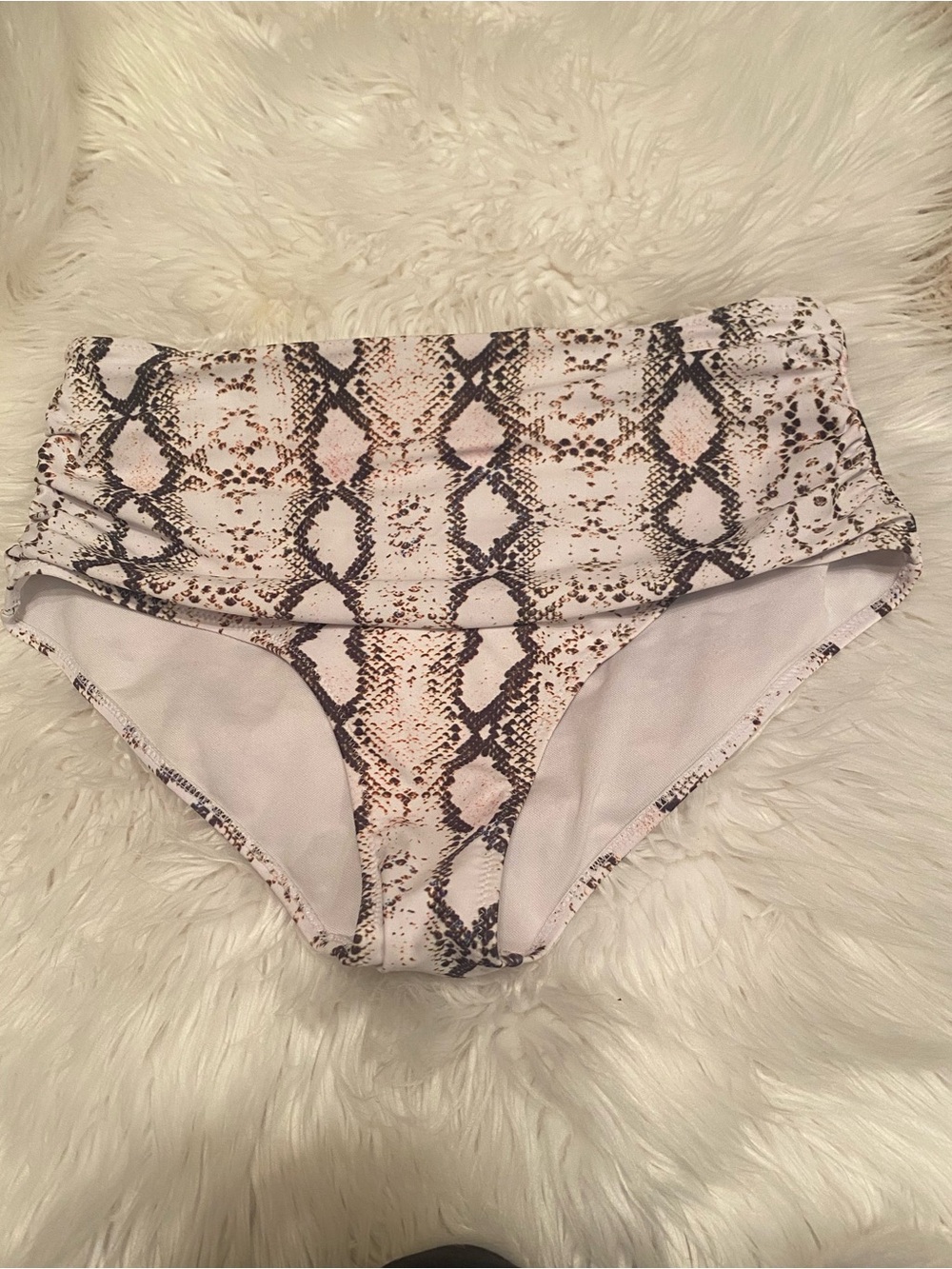 SHEIN Neutral Snake Print High-Waist Bikini Bottoms size L like new